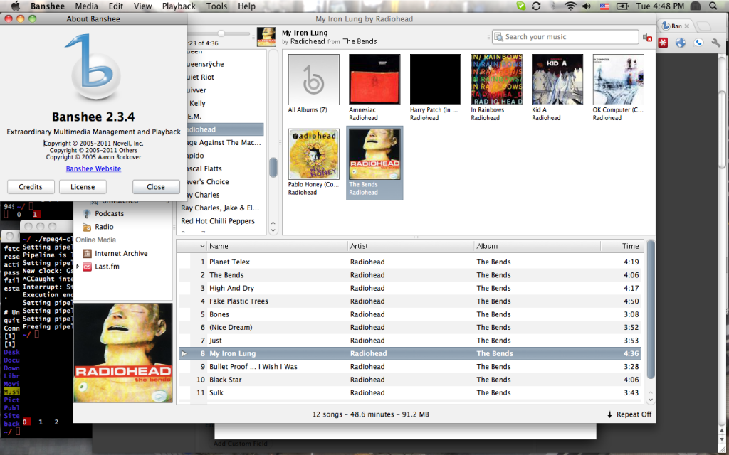 Screenshot of Banshee 2.3.4 running on OS X