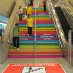 subway colorful stairs